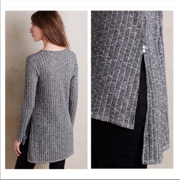 $SOLD$ ANTHROPOLOGIE DELETTA Ribbed V-Neck Tunic - Picture 2 of 8
